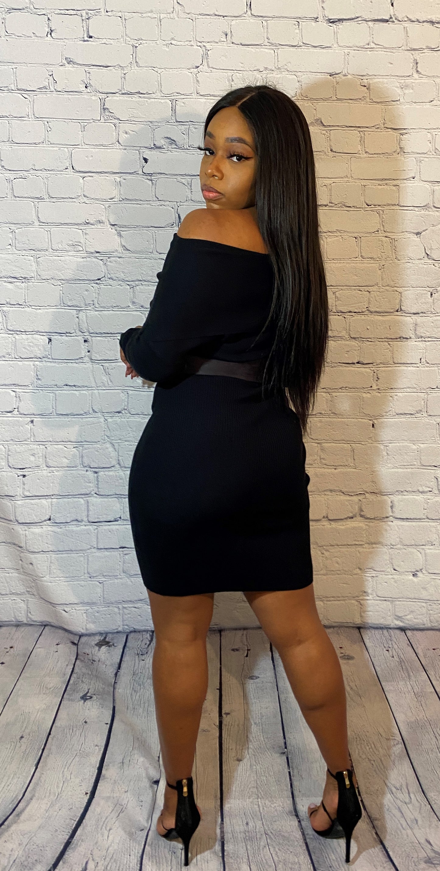 Belted Off Shoulder Bodycon Midi Dress