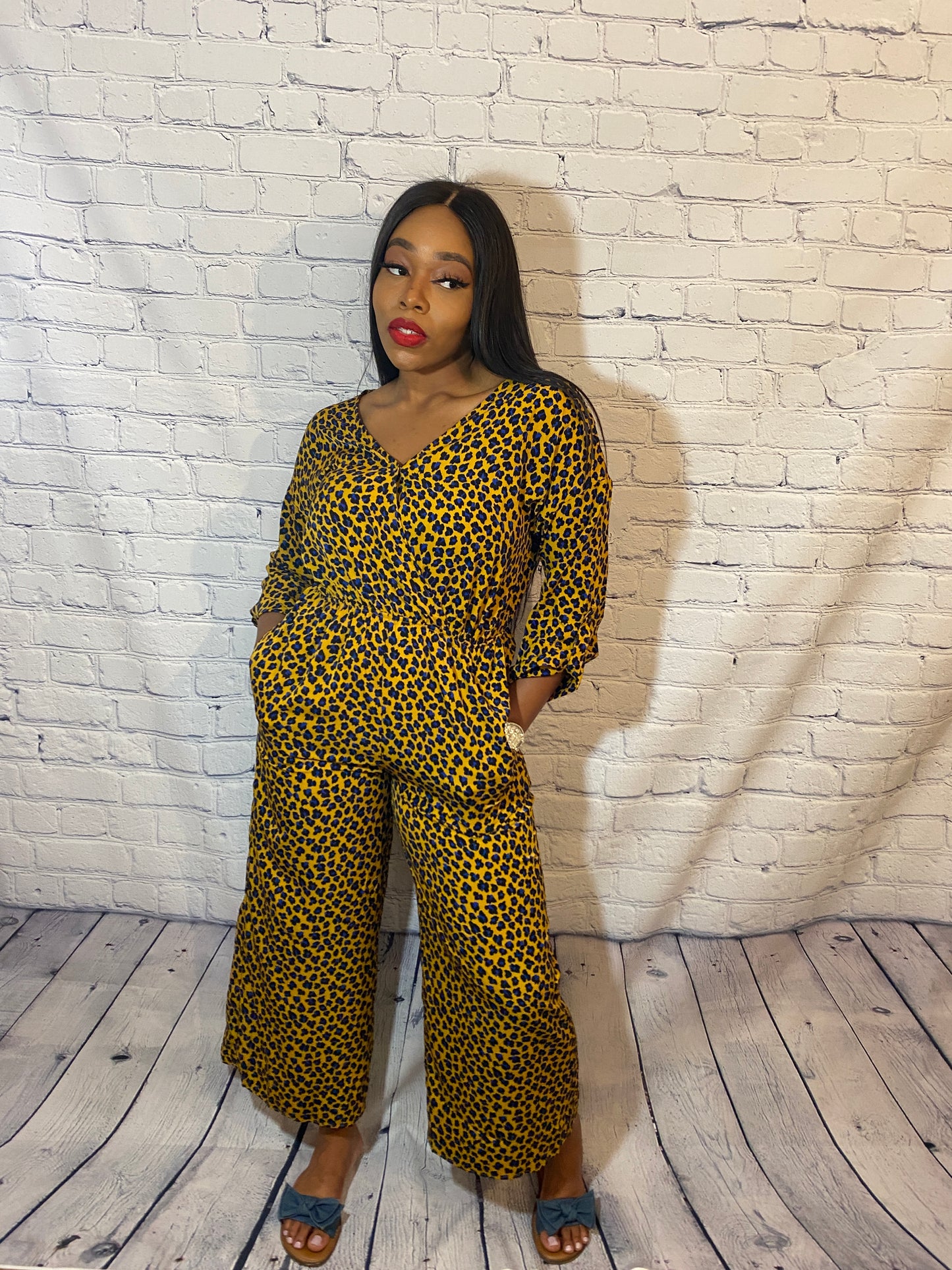 Leopard Mustard Jumpsuit
