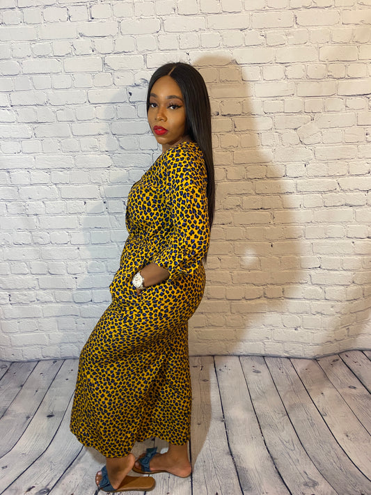 Leopard Mustard Jumpsuit