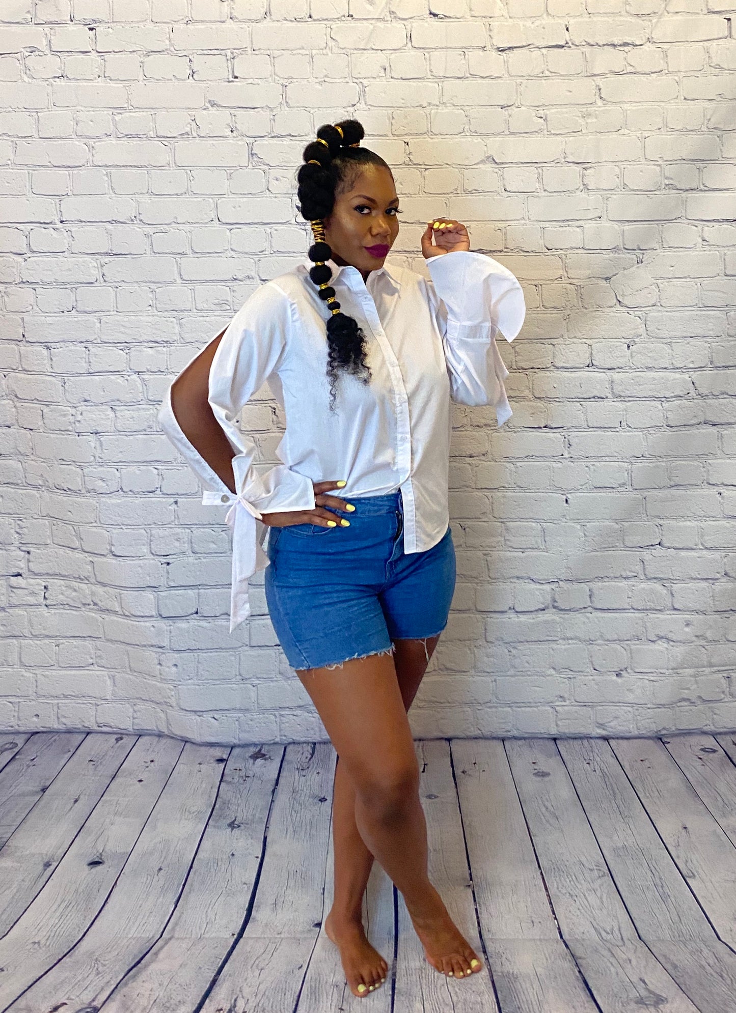 Slit Sleeves Shirt